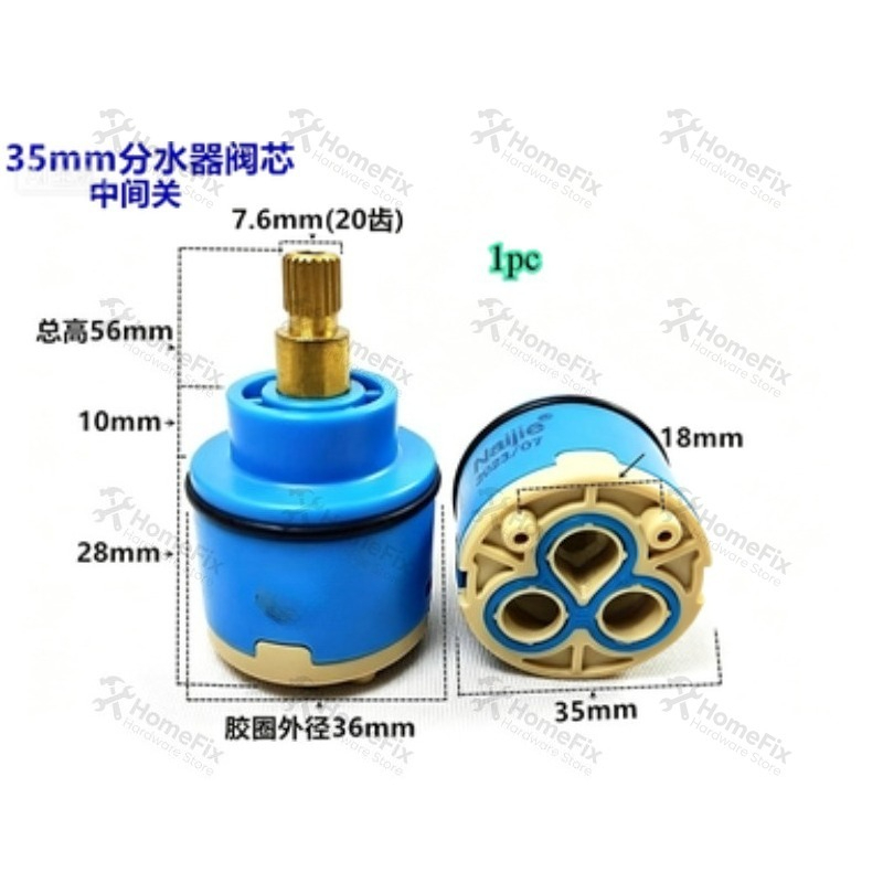 Basin Mixer Cartridge - 1 Stuks Keramische Ventielkern 28mm 35mm